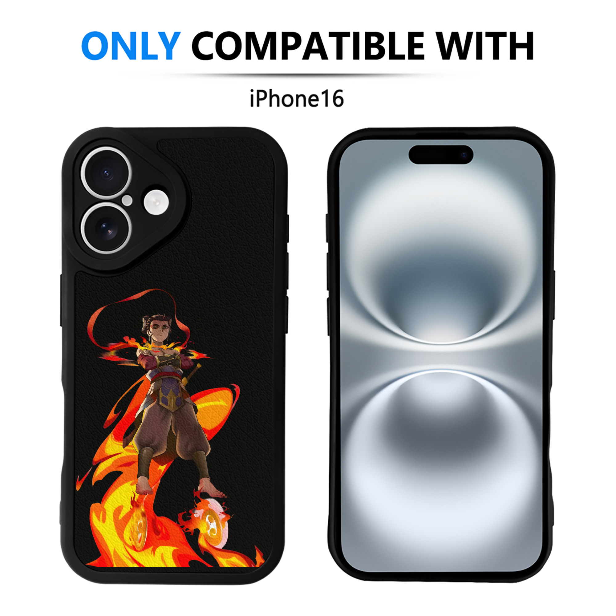 （画像用） Ne Zha 2 ナタ 魔童の大暴れ 【iPhone 16シリーズ対応】シリコンスマホケース（レザー調） 材質：シリコン